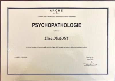 Formation réalisée en 2024 - Psychopathologie